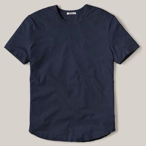 Buck Mason Navy Curved Hem Tee